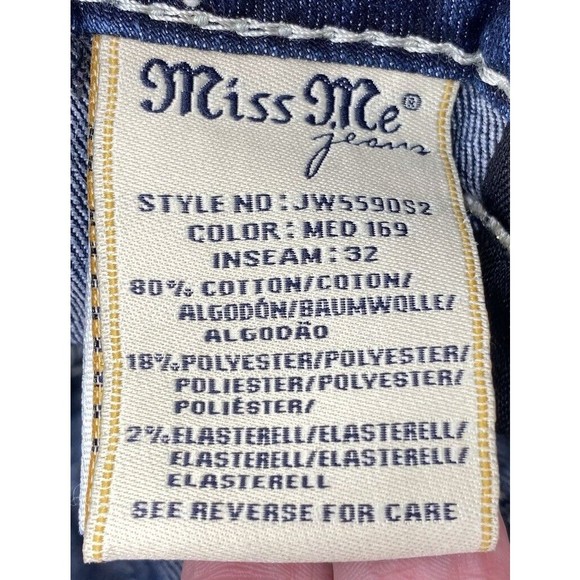 Miss Me Womens Signature Rise Skinny Jeans Embellished Pockets Blue Size 29 - Picture 8 of 16